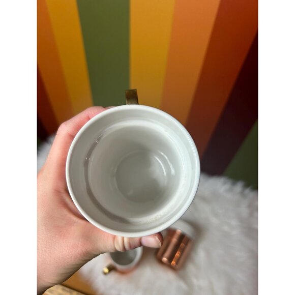 Vintage copper ceramic tea coffee mug glasses - set of 4 - Picture 5 of 6